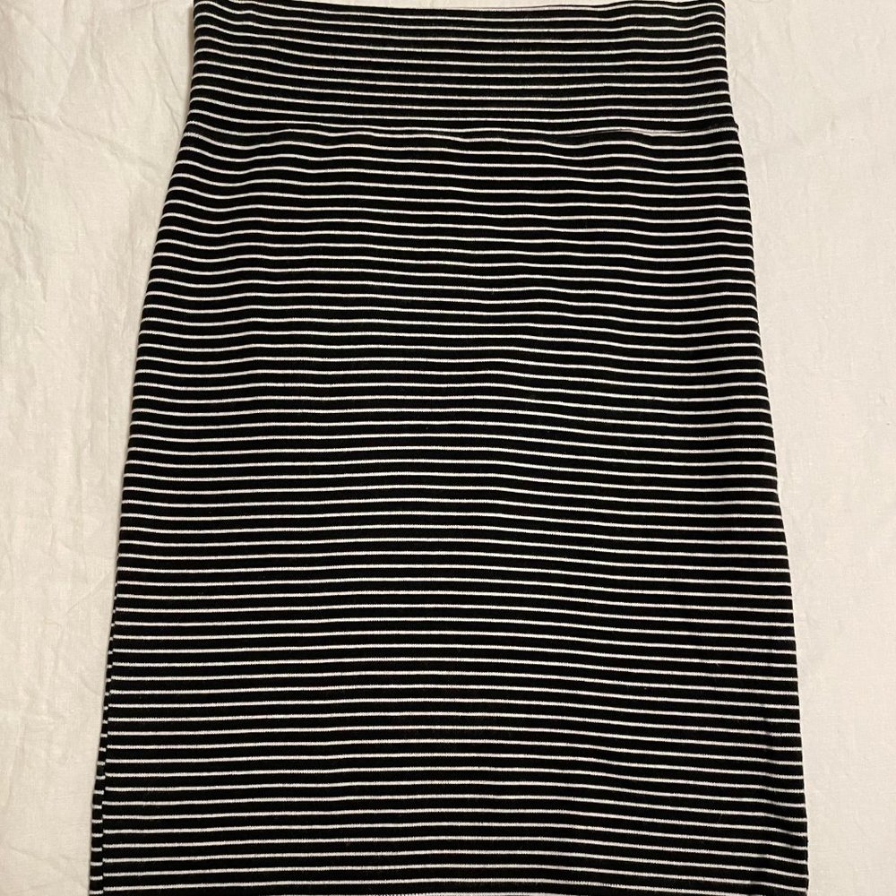 Striped Pull On Pencil Skirt